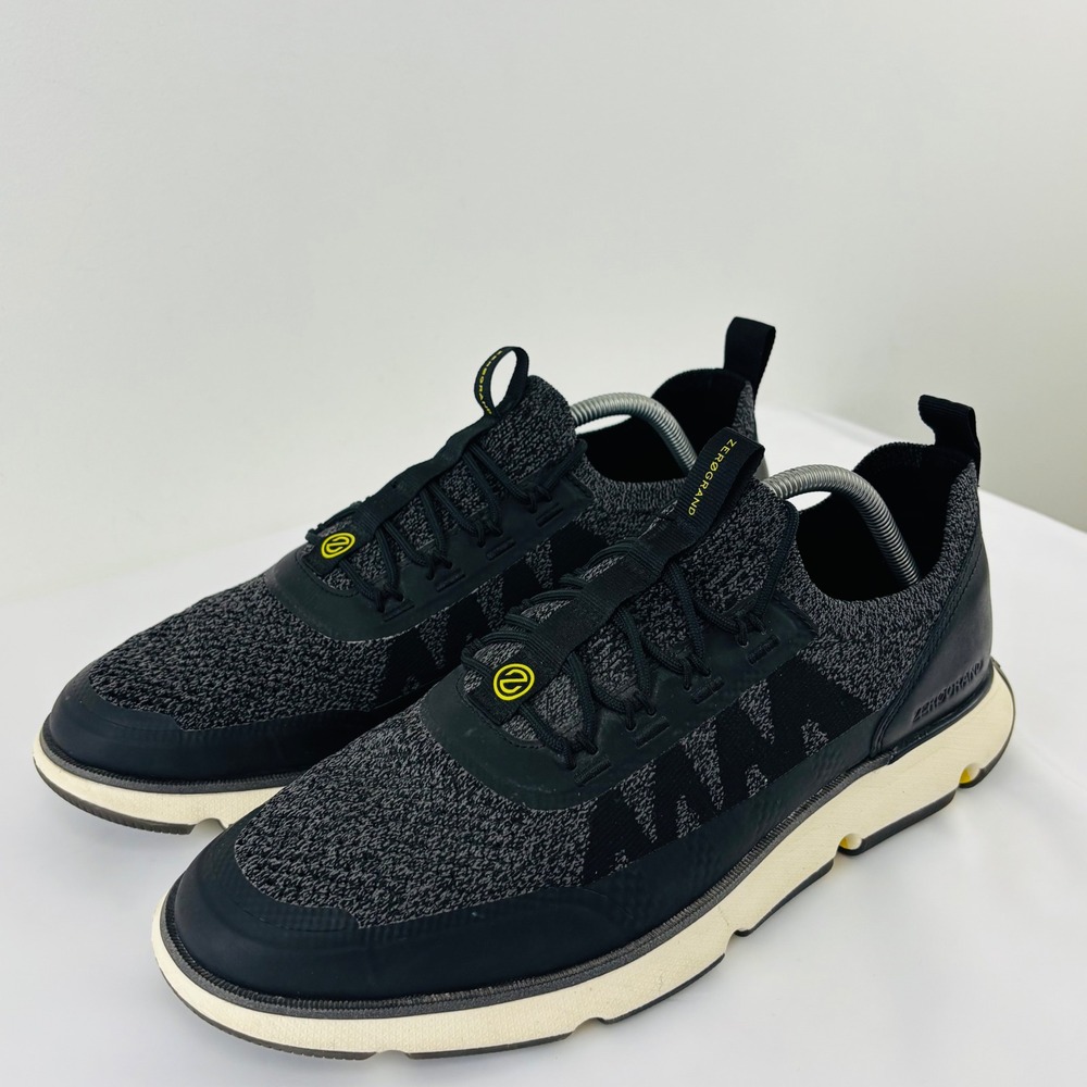 Cole Haan 4.ZeroGrand Shoes Men's 11.5 Black Gray Knit Stitchlite Oxford Sneaker